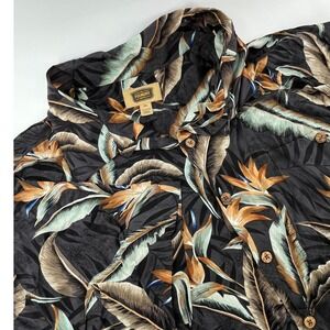 The Foundry Supply Co Shirt Mens 5XL Black New Tropical Bird of Paradise Rayon